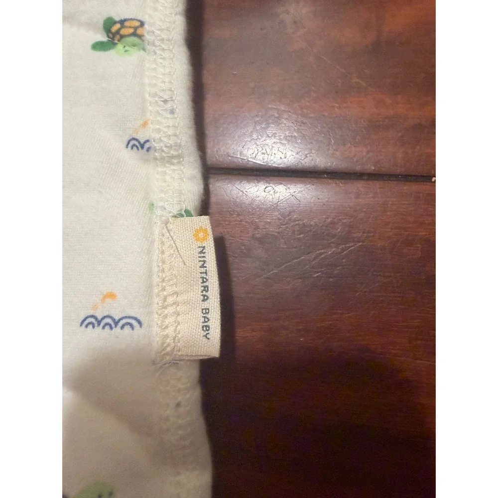 Nintara Baby Organic Cotton Sleep Sack XL 18-24M Turtle Print Quilted Cream